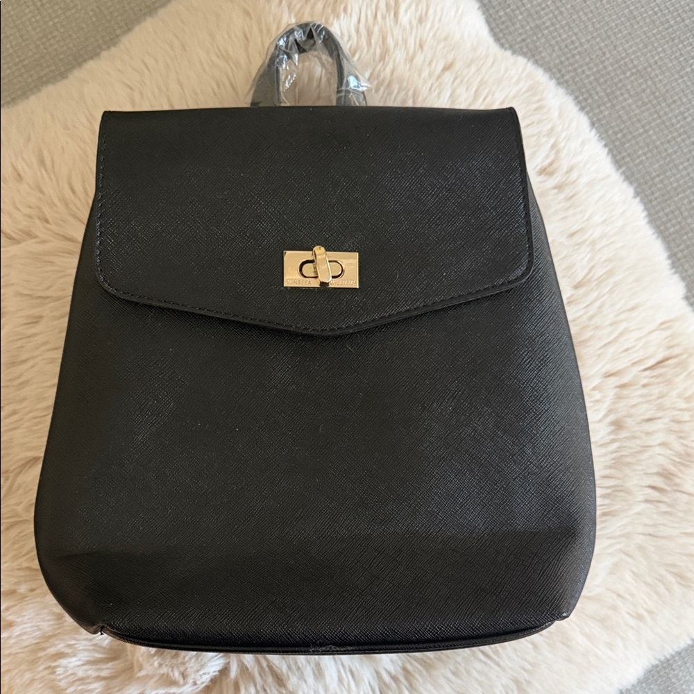 Chic Black Leather Backpack
